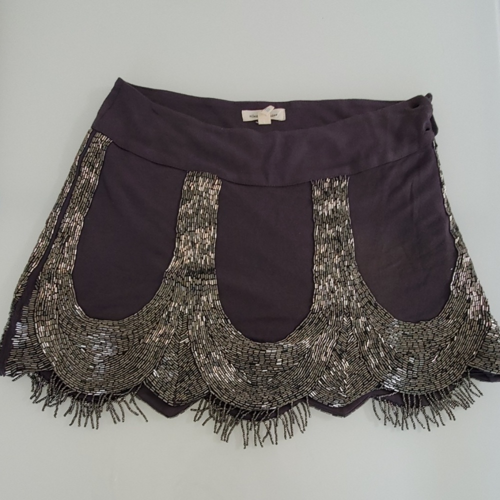 Silence + Noise grey sequence mini skirt xs